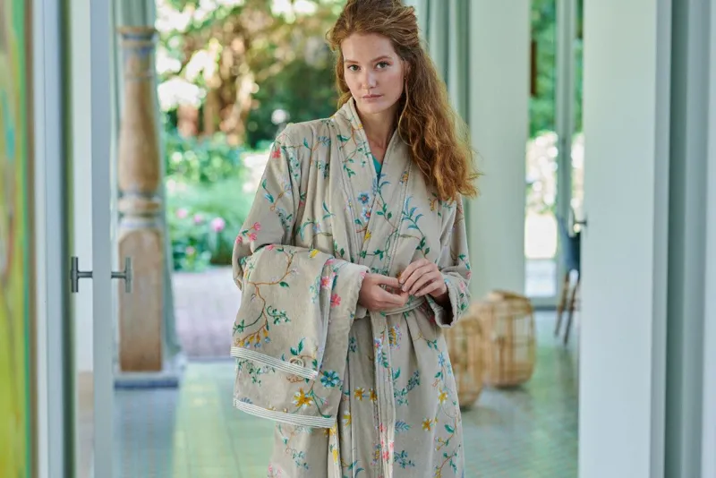 Pip Studio Bademäntel|Bademantel Les Fleurs Khaki