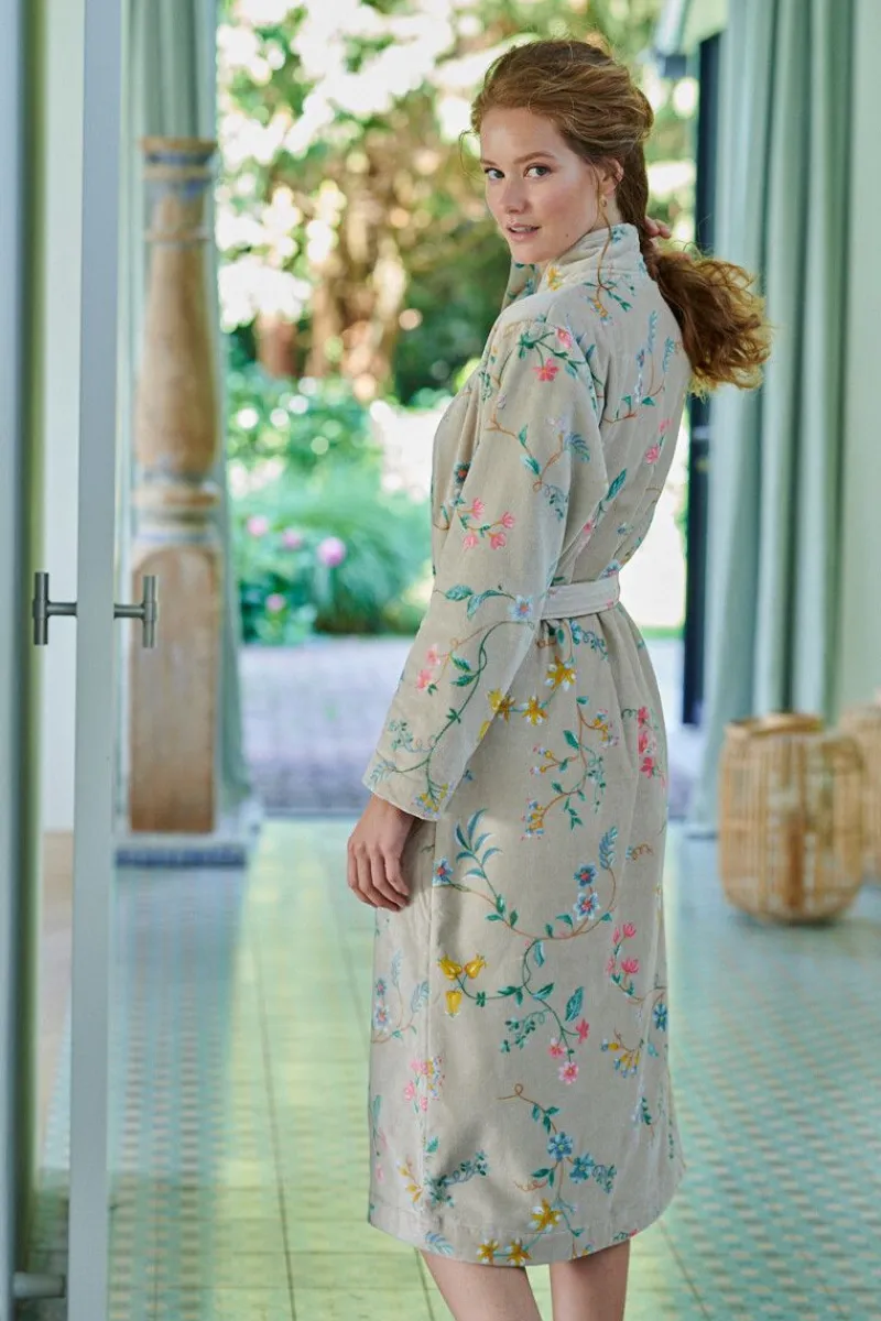 Pip Studio Bademäntel|Bademantel Les Fleurs Khaki