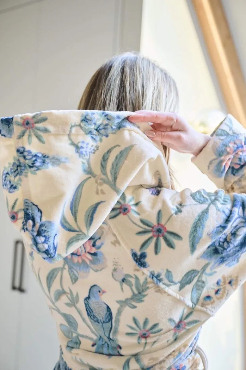 Pip Studio Bademäntel|Bademantel Secret Garden /Blau Weiß