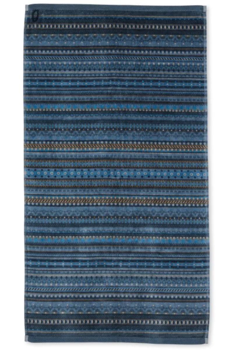 Pip Studio Handtücher|Badetuch Geometric Print Dunkel 55x100cm Blau