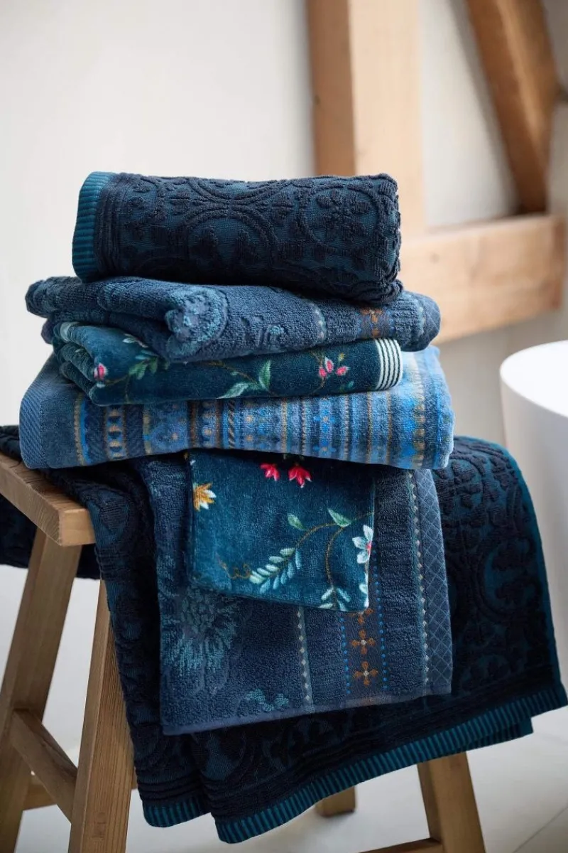 Pip Studio Handtücher|Badetuch Geometric Print Dunkel 55x100cm Blau