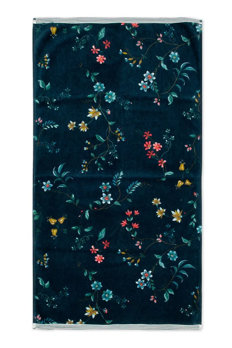 Pip Studio Handtücher|Badetuch Set/3 Les Fleurs Dunkel 55x100 cm Blau