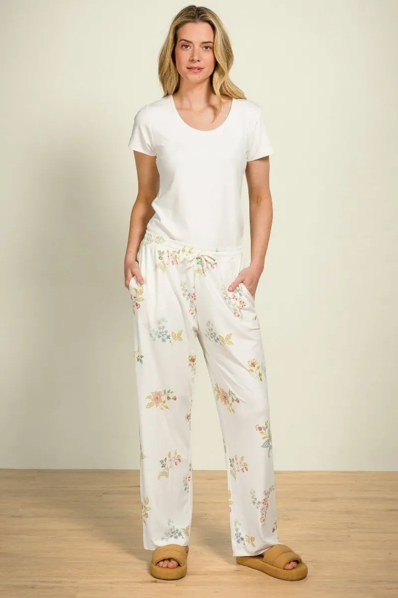 Pip Studio Hosen|Belin Lange Hose Blossom Chique Weiss