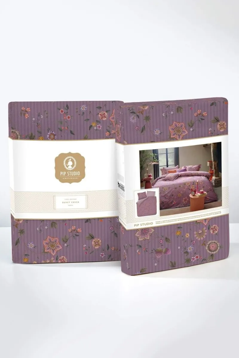 Pip Studio Bettbezüge|Bettbezugsset Flores Bailando Purpur Violett