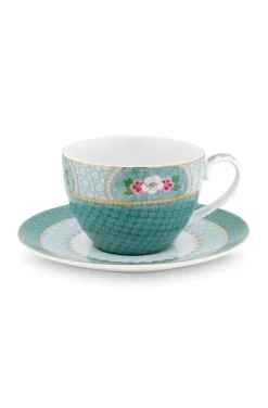 Pip Studio Cappuccino Tasse|Tasse & Untertasse|Blushing Birds Cappuccino Tasse & Untertasse Blau