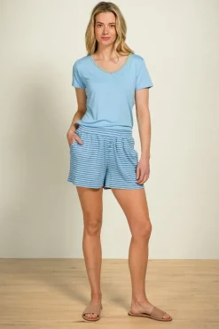 Pip Studio Shorts|Strandmode|Bobi Kurze Hose Little Sumo Stripe Blau