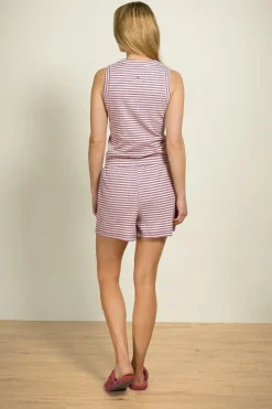 Pip Studio Shorts|Strandmode|Bobi Kurze Hose Little Sumo Stripe Lila Violett