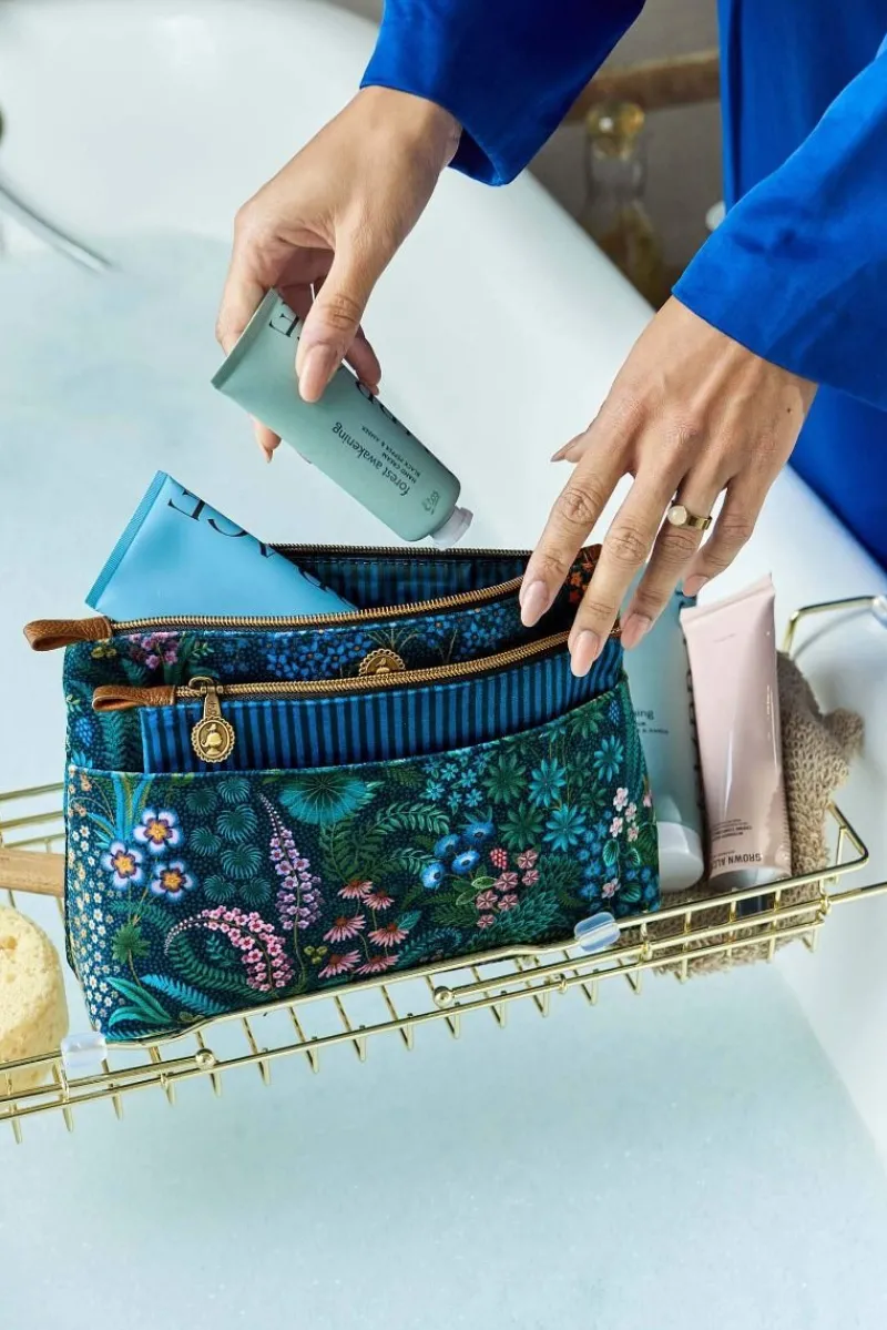 Pip Studio Kosmetiktasche|Caryn Kosmetiktasche Kombi Querida Dunkel Blau