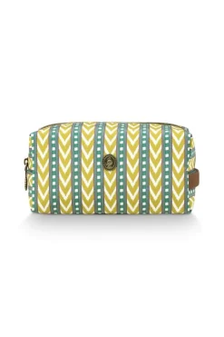 Pip Studio Kosmetiktasche|Necessaire|Coco Necessaire Mittel Samba Streifen Limette Grün