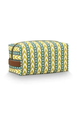 Pip Studio Kosmetiktasche|Necessaire|Coco Necessaire Mittel Samba Streifen Limette Grün