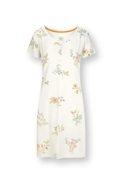 Pip Studio Strandmode|Nachthemden|Daisy Nachthemd Kurze Ärmeln Blossom Chique Weiss