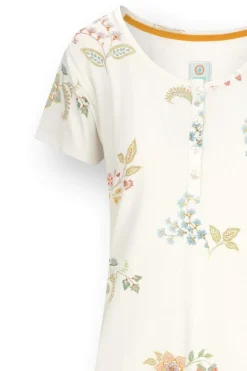 Pip Studio Strandmode|Nachthemden|Daisy Nachthemd Kurze Ärmeln Blossom Chique Weiss