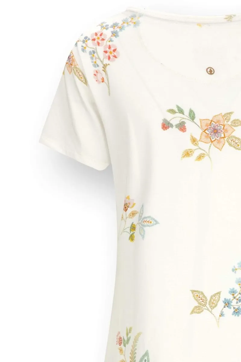 Pip Studio Strandmode|Nachthemden|Daisy Nachthemd Kurze Ärmeln Blossom Chique Weiss