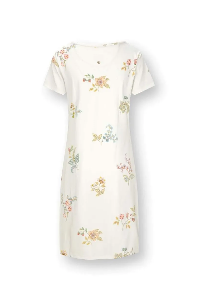 Pip Studio Strandmode|Nachthemden|Daisy Nachthemd Kurze Ärmeln Blossom Chique Weiss
