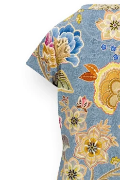 Pip Studio Strandmode|Nachthemden|Dalia Nachthemd Kurze Ärmeln Matata Blau