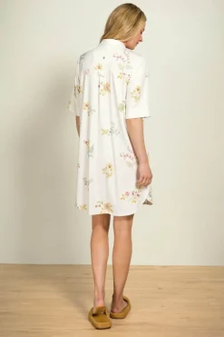 Pip Studio Strandmode|Nachthemden|Dewi Nachthemd Kurze Ärmeln Blossom Chique Weiss