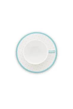 Pip Studio Espresso Tasse|Tasse & Untertasse|Espresso Tasse & Untertasse Jolie Punkte Gold Blau