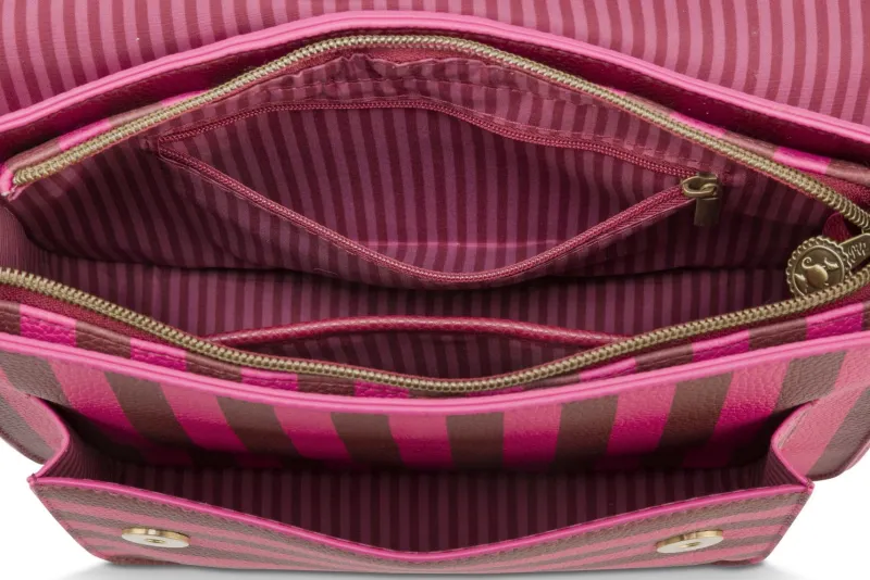 Pip Studio Taschen|Umhängetaschen|Fenna Schultertasche Mittel Streifen Rosa