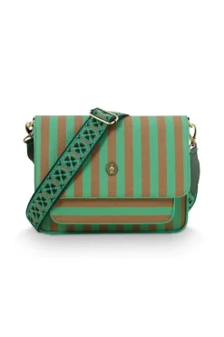 Pip Studio Taschen|Umhängetaschen|Fenna Schultertasche Mittel Streifen Grün