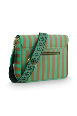 Pip Studio Taschen|Umhängetaschen|Fenna Schultertasche Mittel Streifen Grün