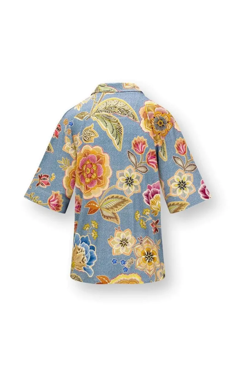 Pip Studio Strandmode|Tops|Flora Top Kurze Ärmeln Matata Blau