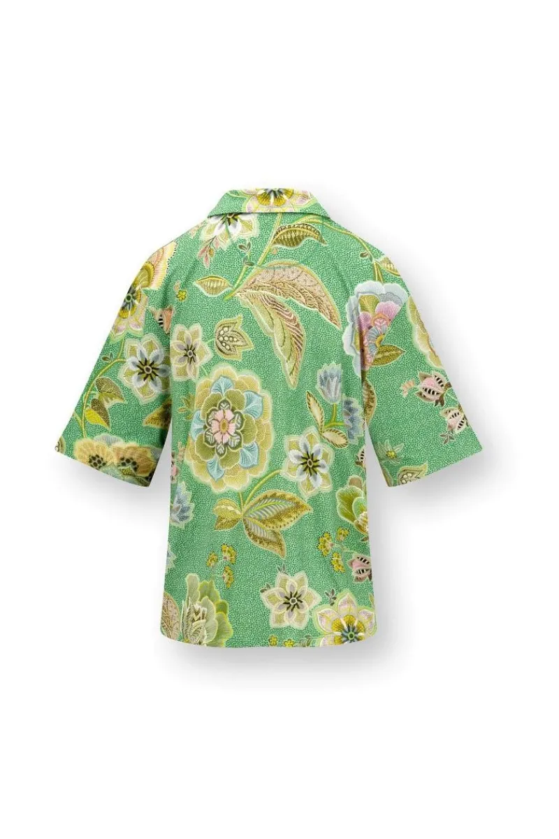 Pip Studio Strandmode|Tops|Flora Top Kurze Ärmeln Matata Grün
