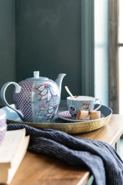 Pip Studio Cappuccino Tasse|Tasse & Untertasse|Flower Festival Cappuccino Tasse & Undertasse Hell Blau