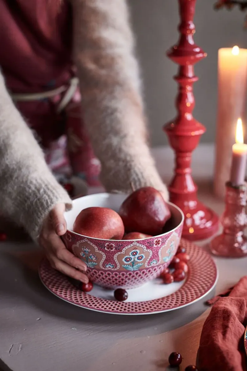 Pip Studio Essteller|Flower Festival Esteller Rot/Dunkel 26.5 cm Rosa