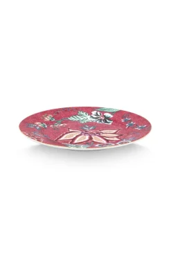 Pip Studio Gebäckteller|Flower Festival Gebäckteller Dunkel 17 cm Rosa