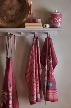 Pip Studio Geschirrtuch|Flower Festival Geschirrtuch Rot/Dunkel Rosa