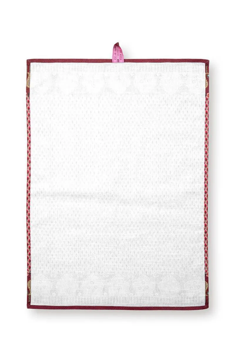 Pip Studio Geschirrtuch|Flower Festival Geschirrtuch Rot/Dunkel Rosa