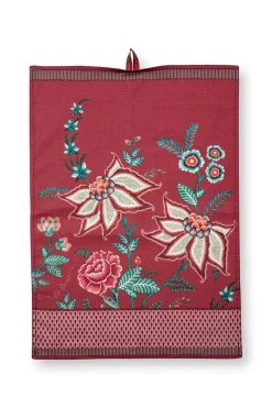 Pip Studio Geschirrtuch|Flower Festival Geschirrtuch Dunkel Rosa