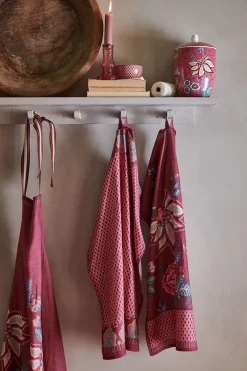 Pip Studio Geschirrtuch|Flower Festival Geschirrtuch Dunkel Rosa