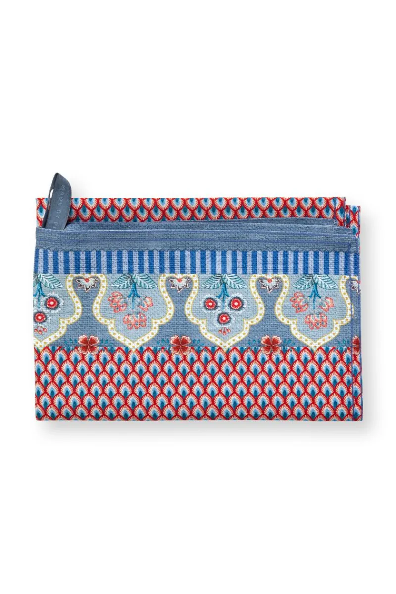 Pip Studio Geschirrtuch|Flower Festival Geschirrtuch Rot/ Blau