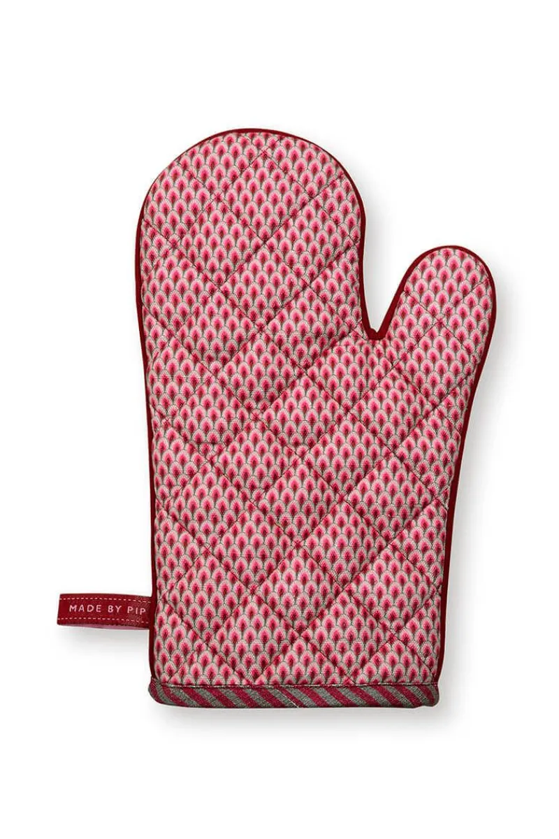 Pip Studio Ofenhandschuhe|Flower Festival Ofenhandschuh Dunkel Rosa