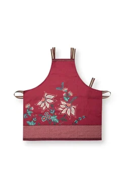 Pip Studio Kuchenschurzen|Flower Festival Schürze Dunkel Rosa