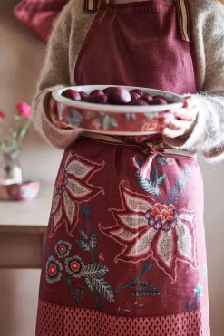 Pip Studio Kuchenschurzen|Flower Festival Schürze Dunkel Rosa