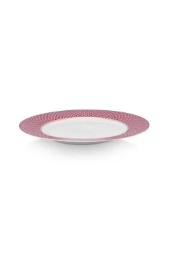 Pip Studio Porzellan Sets|Essteller|Flower Festival Set/4 Essteller Dunkel 26.5cm Rosa