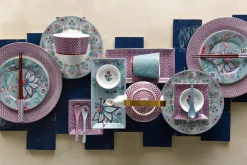 Pip Studio Porzellan Sets|Essteller|Flower Festival Set/4 Essteller Rot/Hell 26.5cm Blau