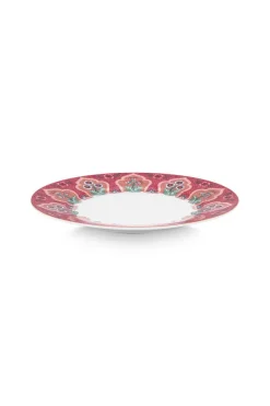 Pip Studio Porzellan Sets|Frühstücksteller|Flower Festival Set/4 Frühstücksteller Dunkel 21cm Rosa