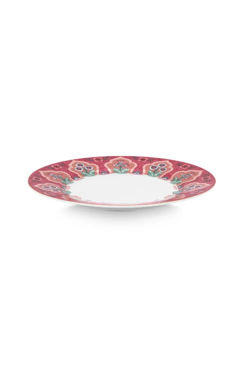 Pip Studio Porzellan Sets|Frühstücksteller|Flower Festival Set/4 Frühstücksteller Dunkel 21cm Rosa