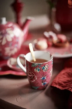 Pip Studio Kaffeetassen|Flower Festival Tasse Klein Dunkel Rosa