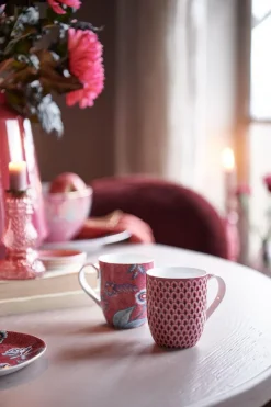 Pip Studio Kaffeetassen|Flower Festival Tasse Klein Rot/Dunkel Rosa