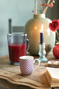 Pip Studio Kaffeetassen|Flower Festival Tasse Klein Rot/Hellblau Mehrfarbig