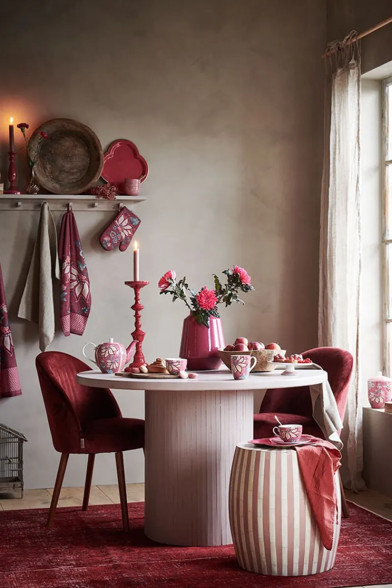 Pip Studio Teekannen|Flower Festival Teekanne Gross Dunkel Rosa