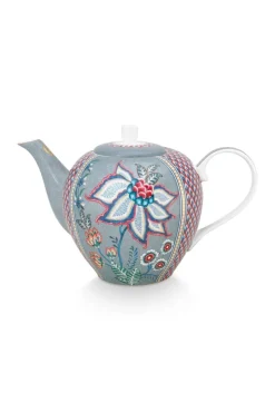 Pip Studio Teekannen|Flower Festival Teekanne Gross Hell Blau