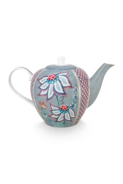 Pip Studio Teekannen|Flower Festival Teekanne Gross Hell Blau