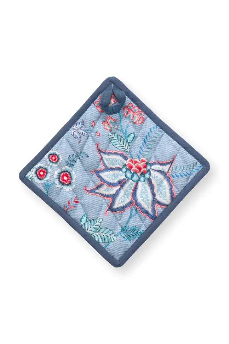 Pip Studio Ofenhandschuhe|Flower Festival Topflappen Quadratisch Blau