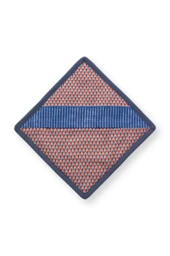 Pip Studio Ofenhandschuhe|Flower Festival Topflappen Quadratisch Blau