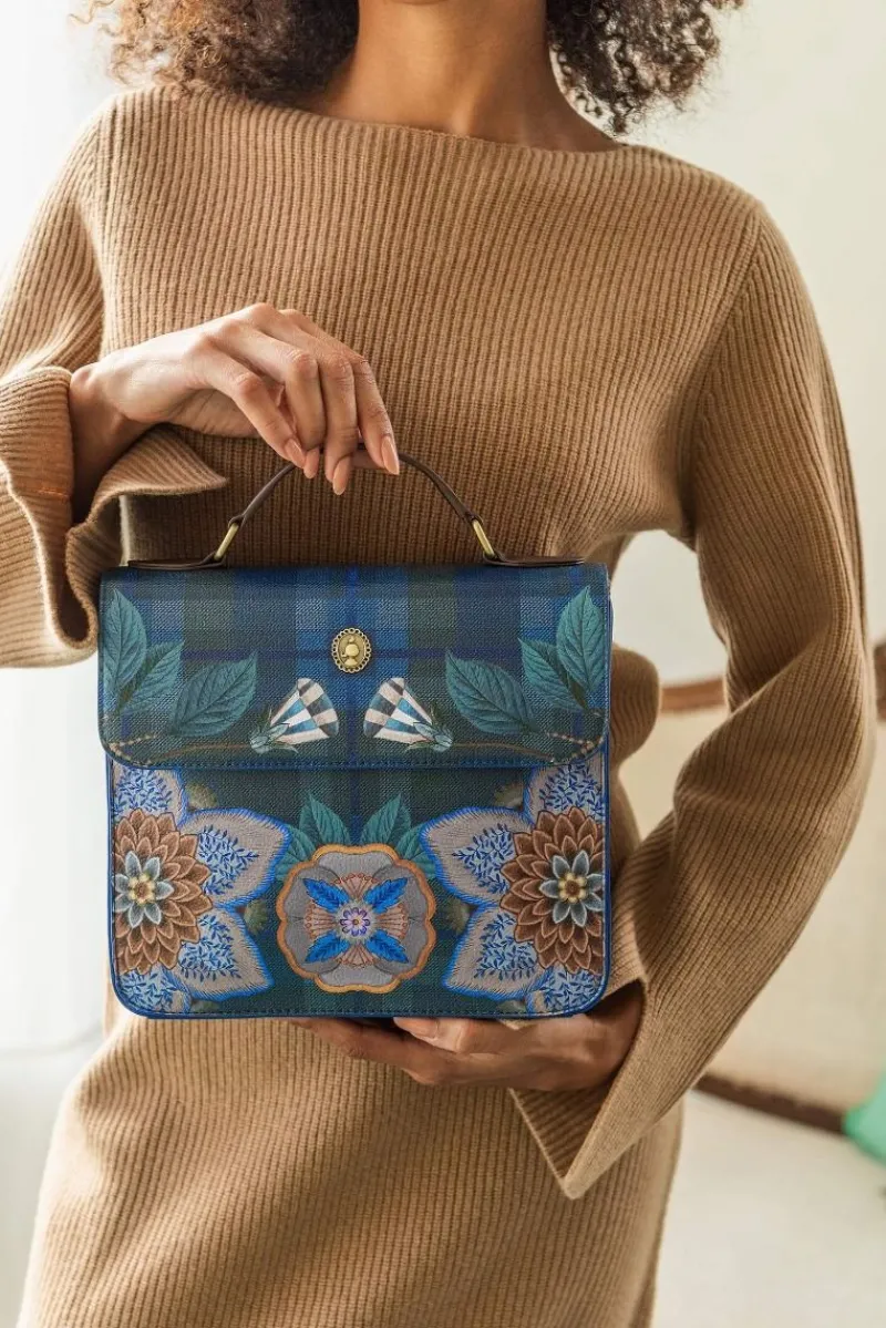 Pip Studio Taschen|Umhängetaschen|Frances Schultertasche Flores Felices Dunkel Blau